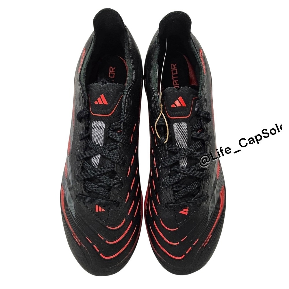 Size 7 Adidas Soccer Cleats Predator League Black Red FG/MG ID1328 Mens New - Picture 5 of 9